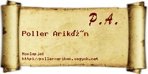 Poller Arikán névjegykártya